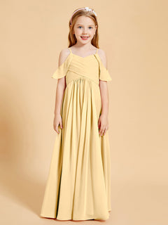 Off-the-Shoulder Bridesmaid Gown for Juniors Gold