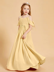 Off-the-Shoulder Bridesmaid Gown for Juniors Gold