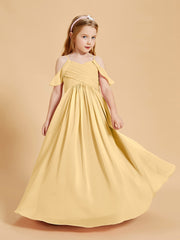Off-the-Shoulder Bridesmaid Gown for Juniors Gold