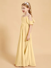 Off-the-Shoulder Bridesmaid Gown for Juniors Gold