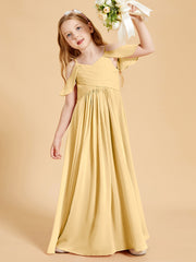 Off-the-Shoulder Bridesmaid Gown for Juniors Gold