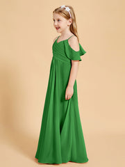 Off-the-Shoulder Bridesmaid Gown for Juniors Green