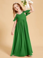 Off-the-Shoulder Bridesmaid Gown for Juniors Green