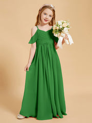 Off-the-Shoulder Bridesmaid Gown for Juniors Green
