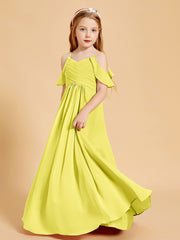 Off-the-Shoulder Bridesmaid Gown for Juniors Lemon