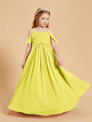 Off-the-Shoulder Bridesmaid Gown for Juniors Lemon