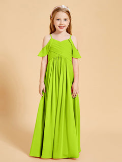 Off-the-Shoulder Bridesmaid Gown for Juniors Lime Green