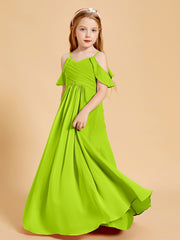 Off-the-Shoulder Bridesmaid Gown for Juniors Lime Green