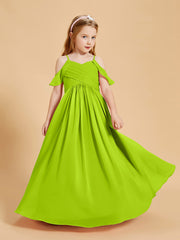 Off-the-Shoulder Bridesmaid Gown for Juniors Lime Green