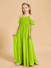 Off-the-Shoulder Bridesmaid Gown for Juniors Lime Green