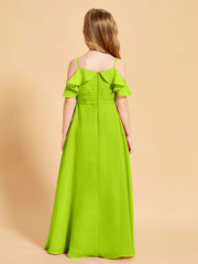 Off-the-Shoulder Bridesmaid Gown for Juniors Lime Green