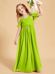 Off-the-Shoulder Bridesmaid Gown for Juniors Lime Green