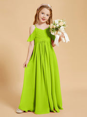 Off-the-Shoulder Bridesmaid Gown for Juniors Lime Green