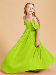 Off-the-Shoulder Bridesmaid Gown for Juniors Lime Green