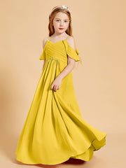 Off-the-Shoulder Bridesmaid Gown for Juniors Marigold