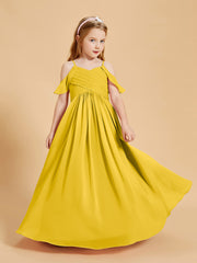 Off-the-Shoulder Bridesmaid Gown for Juniors Marigold