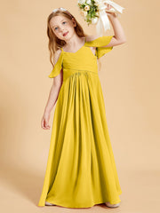 Off-the-Shoulder Bridesmaid Gown for Juniors Marigold