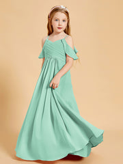 Off-the-Shoulder Bridesmaid Gown for Juniors Mint Green