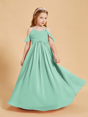 Off-the-Shoulder Bridesmaid Gown for Juniors Mint Green