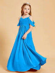 Off-the-Shoulder Bridesmaid Gown for Juniors Ocean Blue
