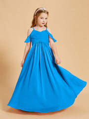 Off-the-Shoulder Bridesmaid Gown for Juniors Ocean Blue