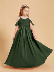 Off-the-Shoulder Bridesmaid Gown for Juniors Olive Green