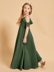Off-the-Shoulder Bridesmaid Gown for Juniors Olive Green