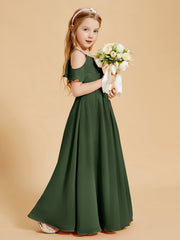 Off-the-Shoulder Bridesmaid Gown for Juniors Olive Green