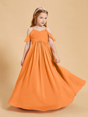 Off-the-Shoulder Bridesmaid Gown for Juniors Orange