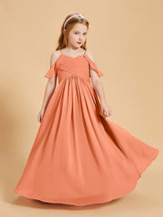 Off-the-Shoulder Bridesmaid Gown for Juniors Papaya
