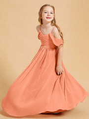 Off-the-Shoulder Bridesmaid Gown for Juniors Papaya