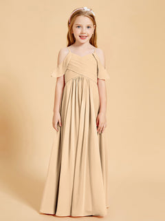 Off-the-Shoulder Bridesmaid Gown for Juniors Peach