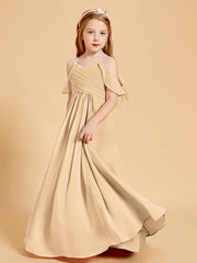 Off-the-Shoulder Bridesmaid Gown for Juniors Peach