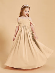 Off-the-Shoulder Bridesmaid Gown for Juniors Peach