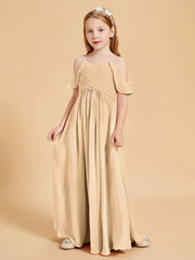 Off-the-Shoulder Bridesmaid Gown for Juniors Peach