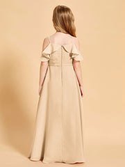 Off-the-Shoulder Bridesmaid Gown for Juniors Peach