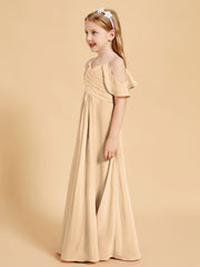 Off-the-Shoulder Bridesmaid Gown for Juniors Peach