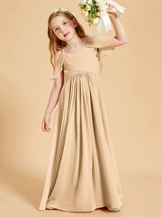 Off-the-Shoulder Bridesmaid Gown for Juniors Peach