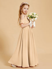 Off-the-Shoulder Bridesmaid Gown for Juniors Peach