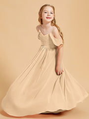 Off-the-Shoulder Bridesmaid Gown for Juniors Peach