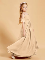 Off-the-Shoulder Bridesmaid Gown for Juniors Peach