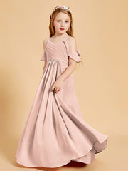 Off-the-Shoulder Bridesmaid Gown for Juniors Pearl Pink