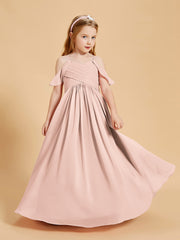 Off-the-Shoulder Bridesmaid Gown for Juniors Pearl Pink