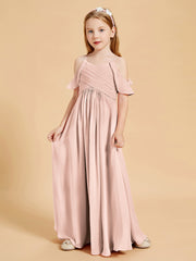 Off-the-Shoulder Bridesmaid Gown for Juniors Pearl Pink