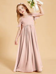 Off-the-Shoulder Bridesmaid Gown for Juniors Pearl Pink