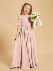 Off-the-Shoulder Bridesmaid Gown for Juniors Pearl Pink
