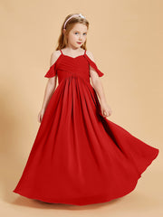 Off-the-Shoulder Bridesmaid Gown for Juniors Red