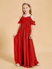 Off-the-Shoulder Bridesmaid Gown for Juniors Red