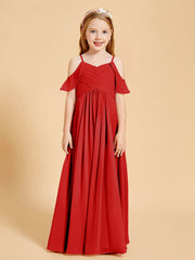 Off-the-Shoulder Bridesmaid Gown for Juniors Red