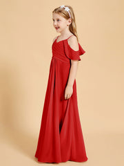 Off-the-Shoulder Bridesmaid Gown for Juniors Red